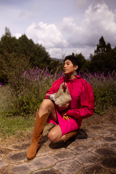 De Maria Barbara cowboy boot suede cajeta brown 